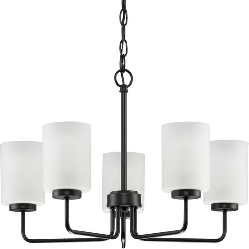 Merry 5 Light 22 inch Matte Black Chandelier Ceiling Light