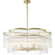 Azura 6 Light 34 inch Heirloom Brass Scalloped Pendant Ceiling Light