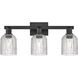 Downtown Urban Bridal Veil 3 Light 24 inch Matte Black Bath Vanity Light Wall Light in Clear