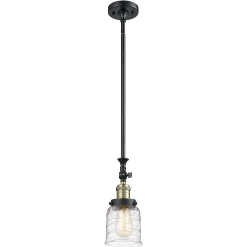 Franklin Restoration Bell 1 Light 5 inch Black Antique Brass Mini Pendant Ceiling Light in Incandescent, Deco Swirl