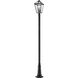 Talbot 3 Light 114 inch Black Outdoor Post Mounted Fixture