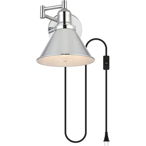 Jair 1 Light 7 inch Chrome Plug In Wall Sconce Wall Light