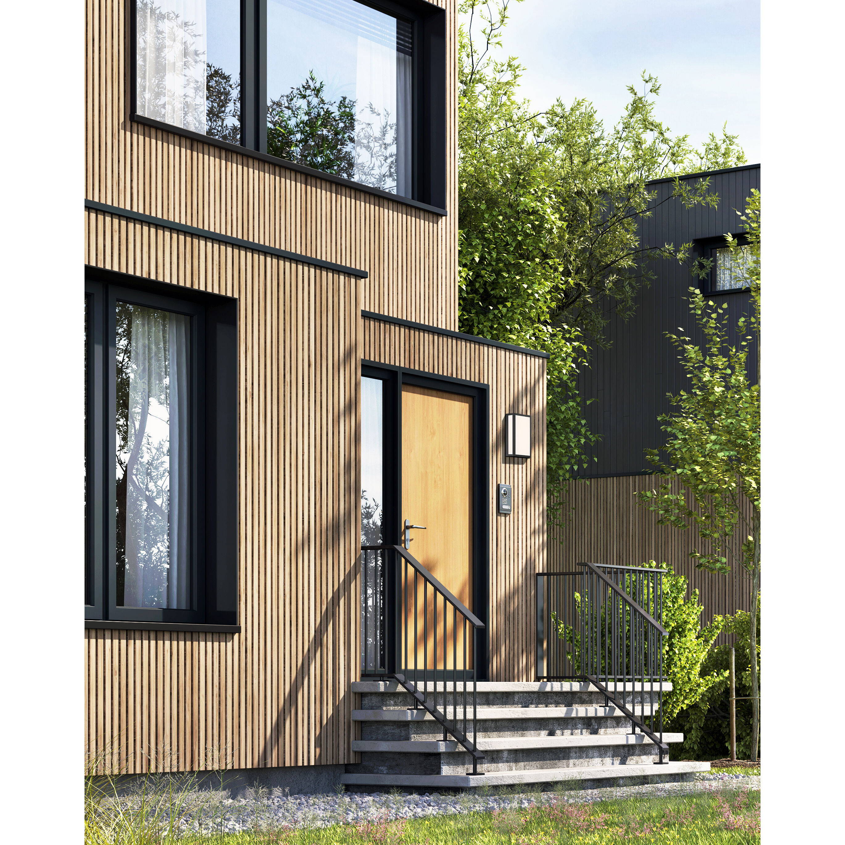 GEO 1 Light 12 inch Black Outdoor Wall Sconce