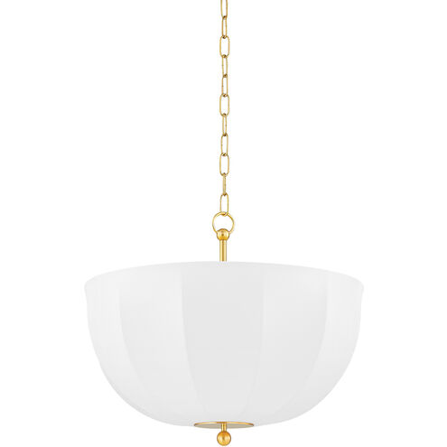 Meshelle 1 Light 20.25 inch Aged Brass Pendant Ceiling Light