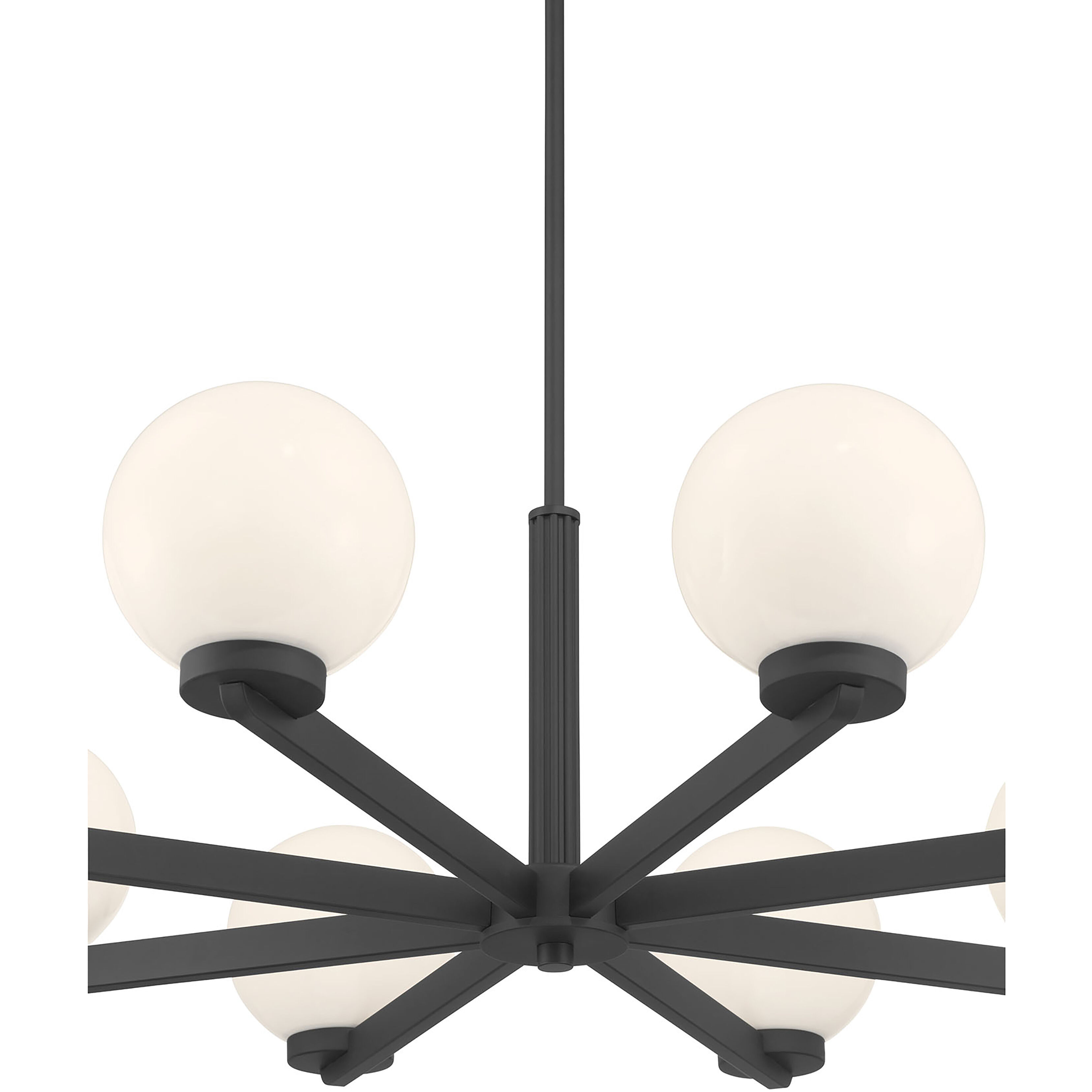 Ardeva 8 Light 34 inch Matte Black Chandelier Ceiling Light