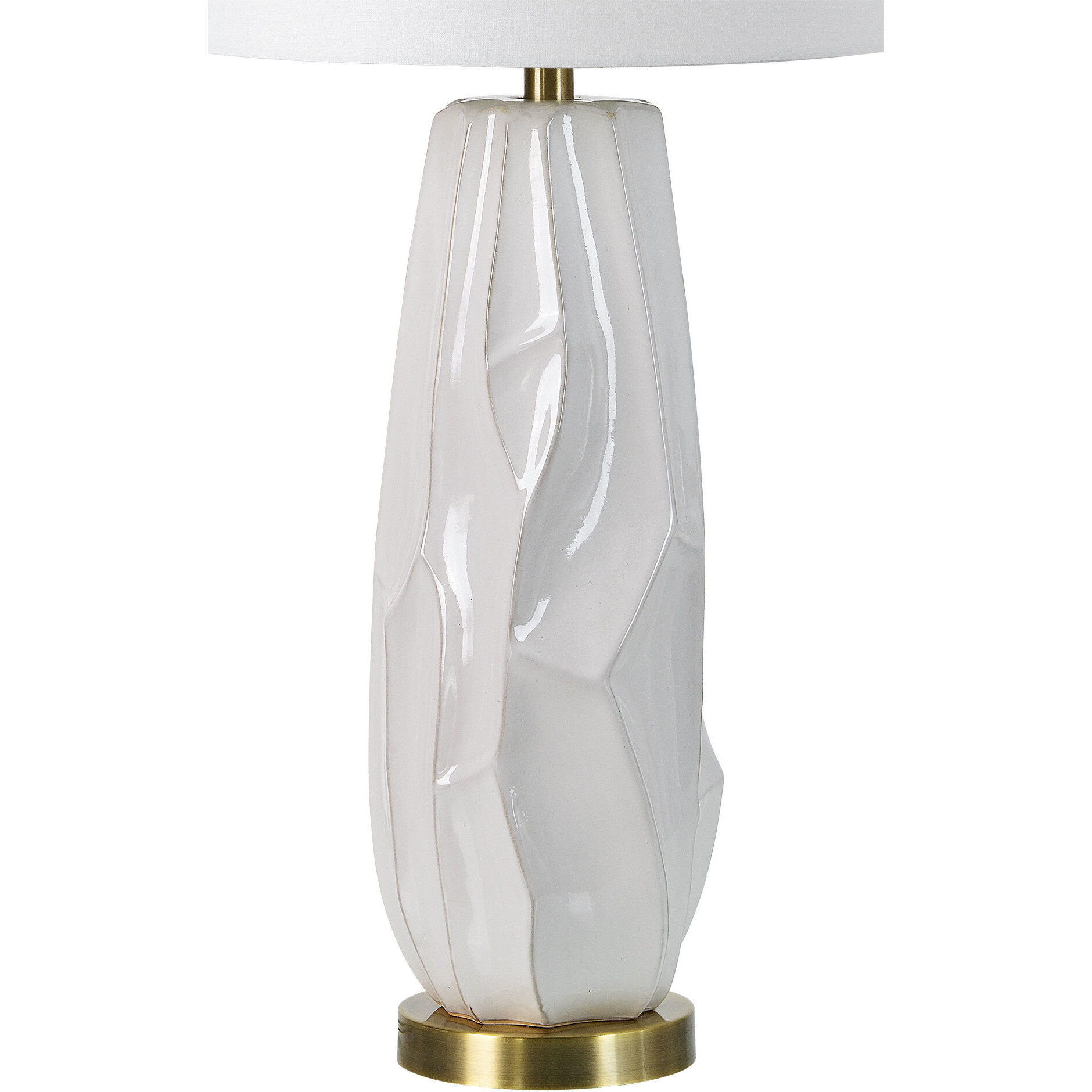 Jimmy 31 inch 100.00 watt Antique Brushed Brass and Off-White Table Lamp Portable Light