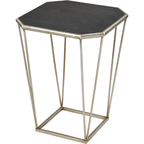 Hallward 19 X 14 inch Antique Silver with Black Accent Table