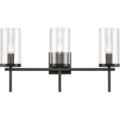 Oakland 3 Light 23 inch Black Vanity Light Wall Light