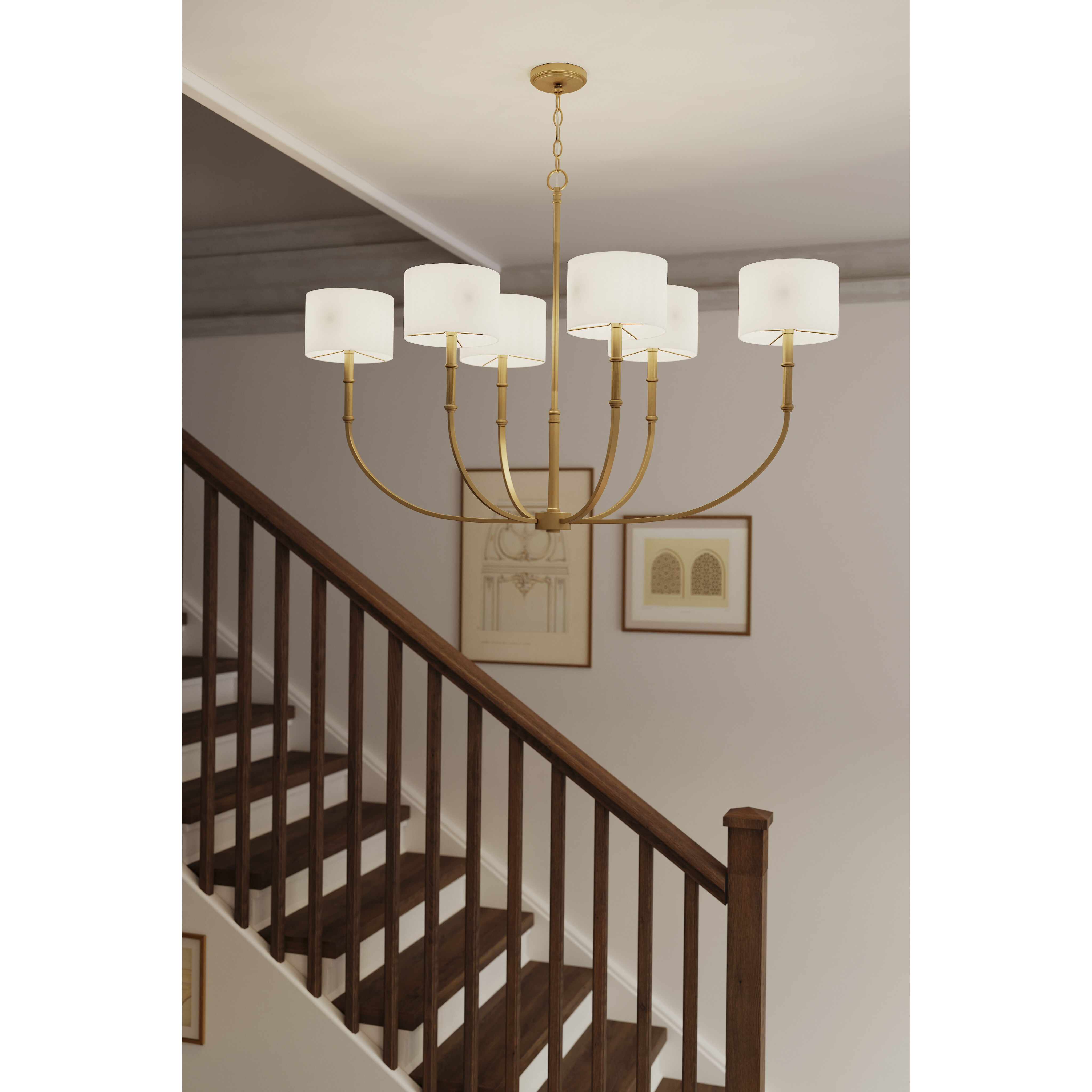 Molvene 6 Light 48 inch Legacy Brass Linear Chandelier Ceiling Light