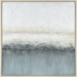 Jenks Bay Blue with Off White and Gold Framed Wall Art