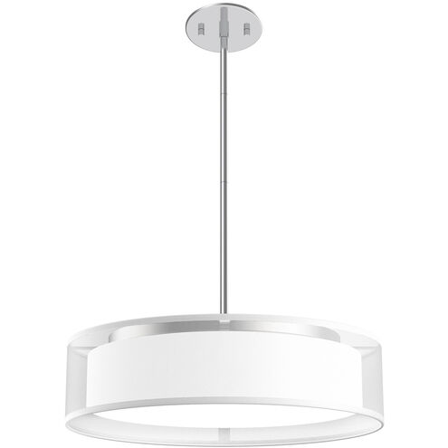 Dalton LED 16 inch White Organza Pendant Ceiling Light