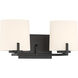 Mirelle 2 Light 16 inch Dark Matte Black Vanity Wall Light
