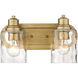 Lumley 2 Light 14 inch Antique Gold Vanity Light Wall Light