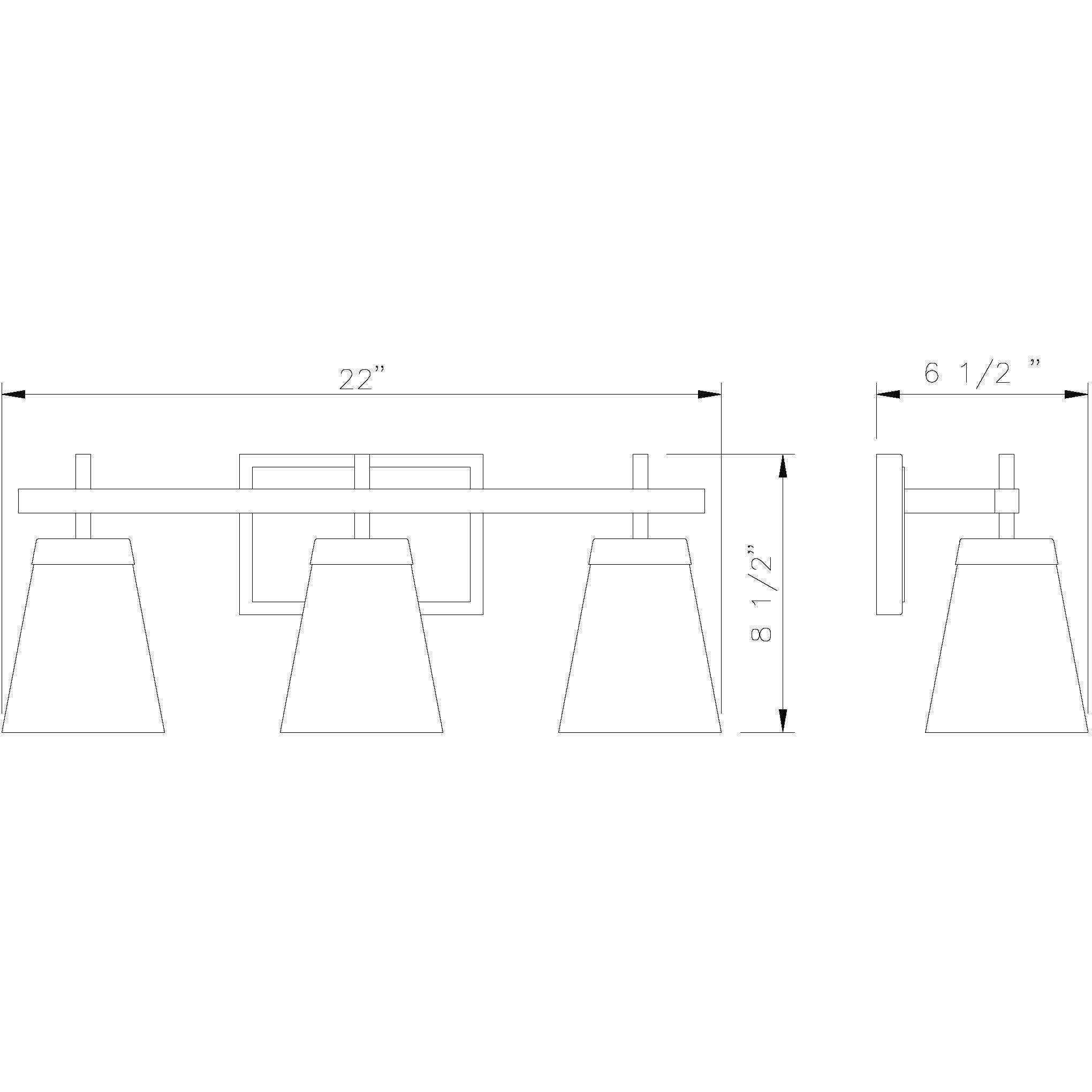 Lauren 3 Light 22 inch Chrome Vanity Wall Light