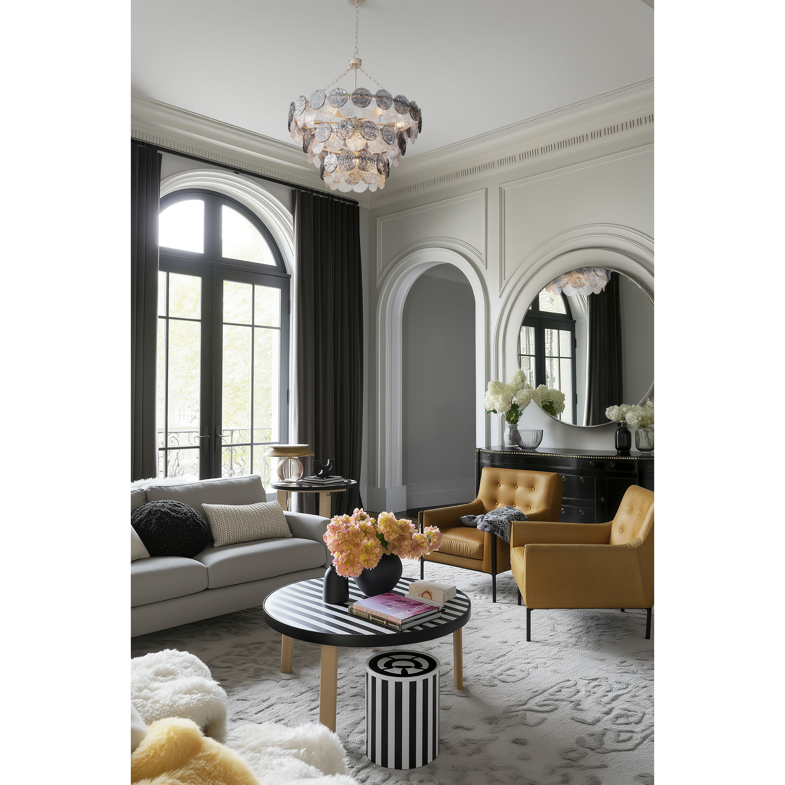 Yep Cascada Pendant Ceiling Light in Smoke Plated Glass, 3 Tier