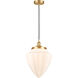 Edison Bullet LED 12 inch Satin Gold Mini Pendant Ceiling Light