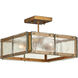 Countervail 4 Light 17.75 inch Clear/Antique Brass Semi-Flush Mount Ceiling Light