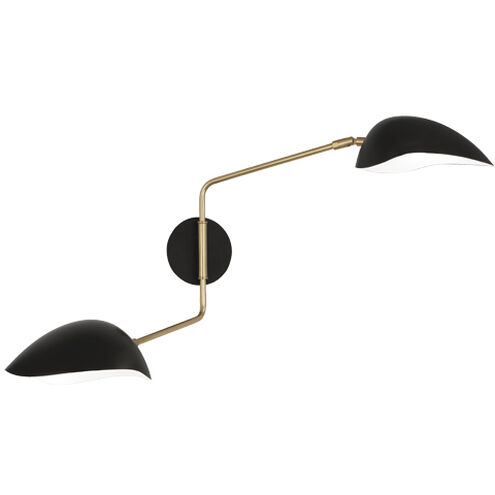 Rico Espinet Racer 2 Light 48 inch Modern Brass Wall Sconce Wall Light in Matte Black