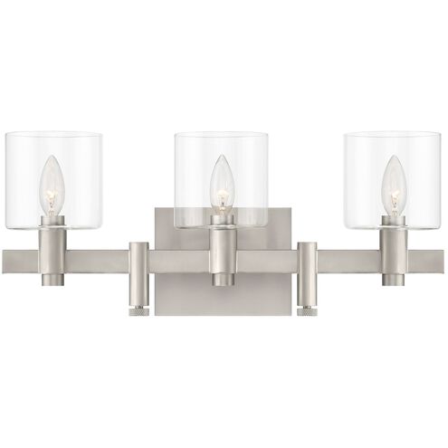 Decato 3 Light 21.25 inch Satin Nickel Vanity Light Wall Light