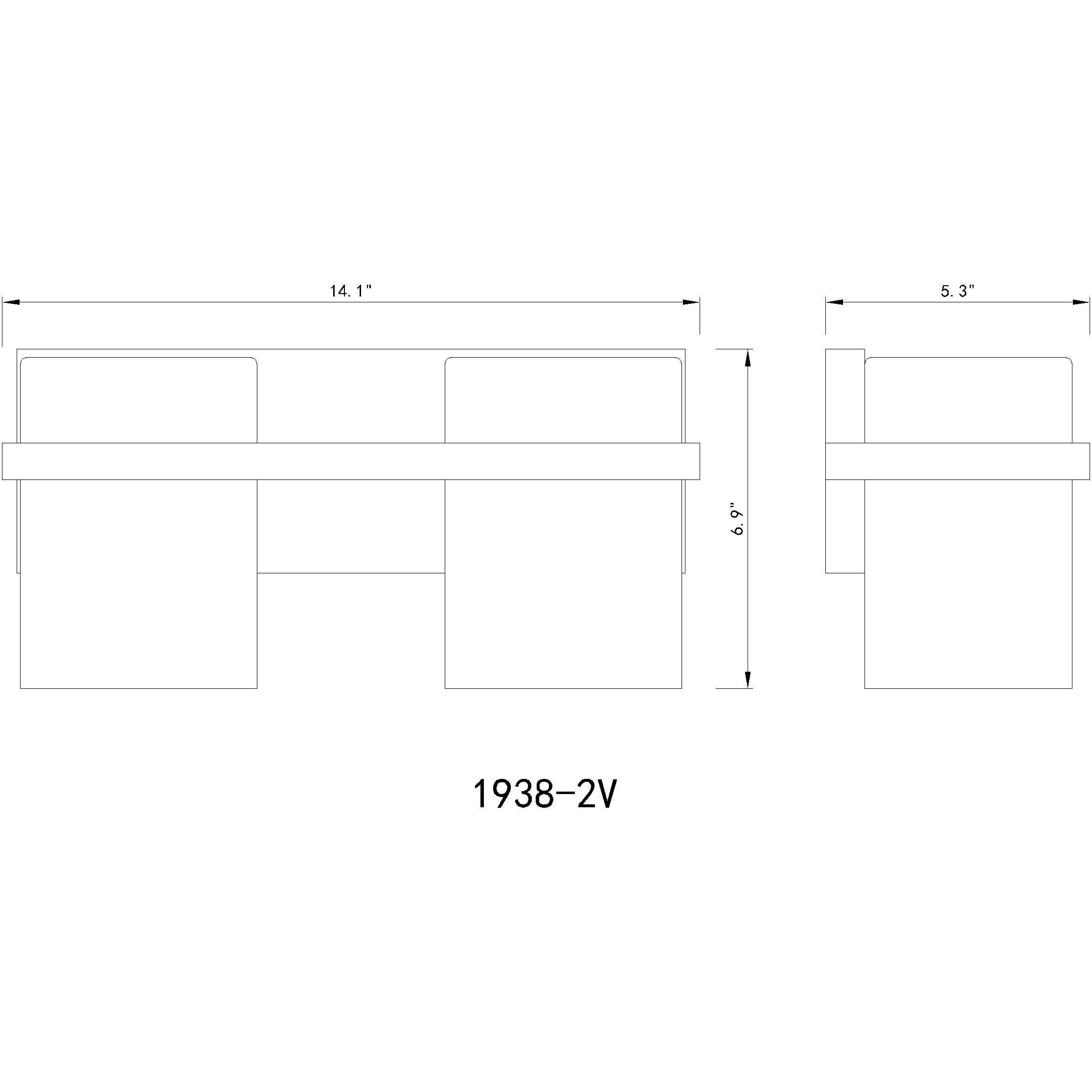 Bennington 2 Light 14.25 inch Matte Black Vanity Wall Light