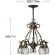 Plantation 5 Light 22.25 inch Pearl Bronze Indoor Chandelier Ceiling Light