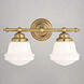 Huntley LED 16 inch Natural Brass Bathroom Light Wall Light
