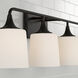 Presley 4 Light 36.75 inch Matte Black Vanity Light Wall Light