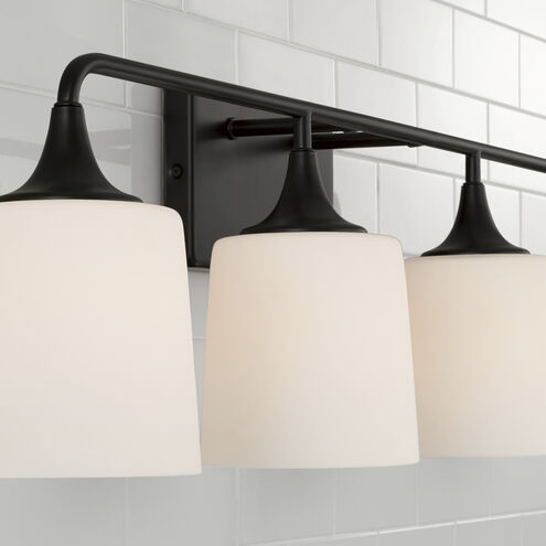 Presley 4 Light 36.75 inch Matte Black Vanity Light Wall Light