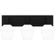 Nielson 3 Light 21.25 inch Matte Black Bath Light Wall Light, Large