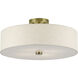 Monroe 4 Light 18 inch Antique Brass Large Semi-Flush Ceiling Light, Large