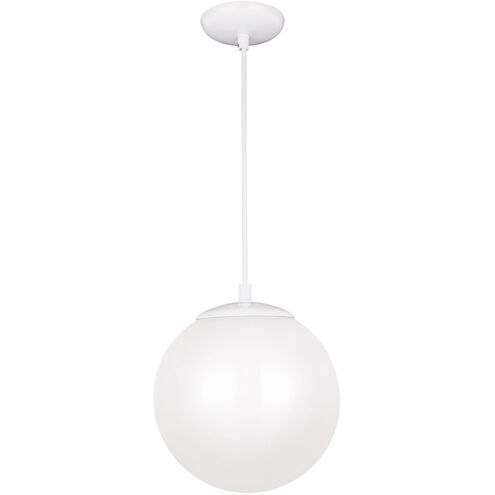Leo - Hanging Globe 1 Light 10 inch White Pendant Ceiling Light