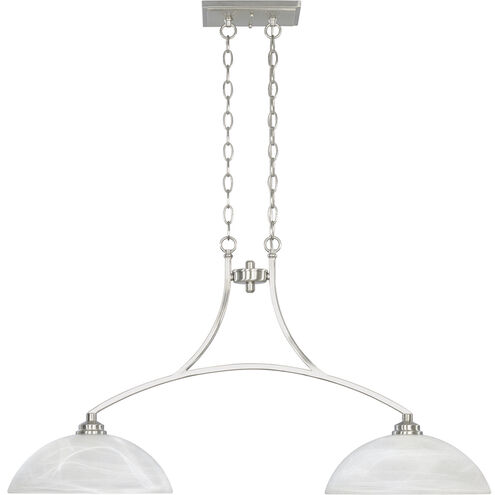Tackwood 2 Light 37.5 inch Satin Platinum Island Pendant Ceiling Light