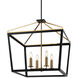Mavonshire 4 Light 22 inch Black and Aged Gold Brass Chandelier Ceiling Light