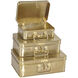 Jill Layton 12 inch Brass Decorative Box, Set of 3