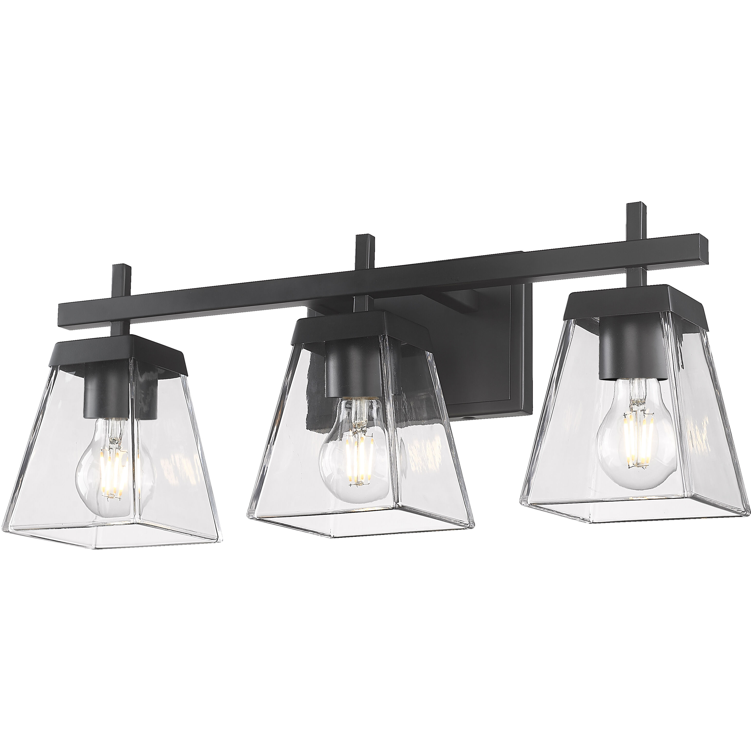 Lauren 3 Light 22 inch Matte Black Vanity Wall Light