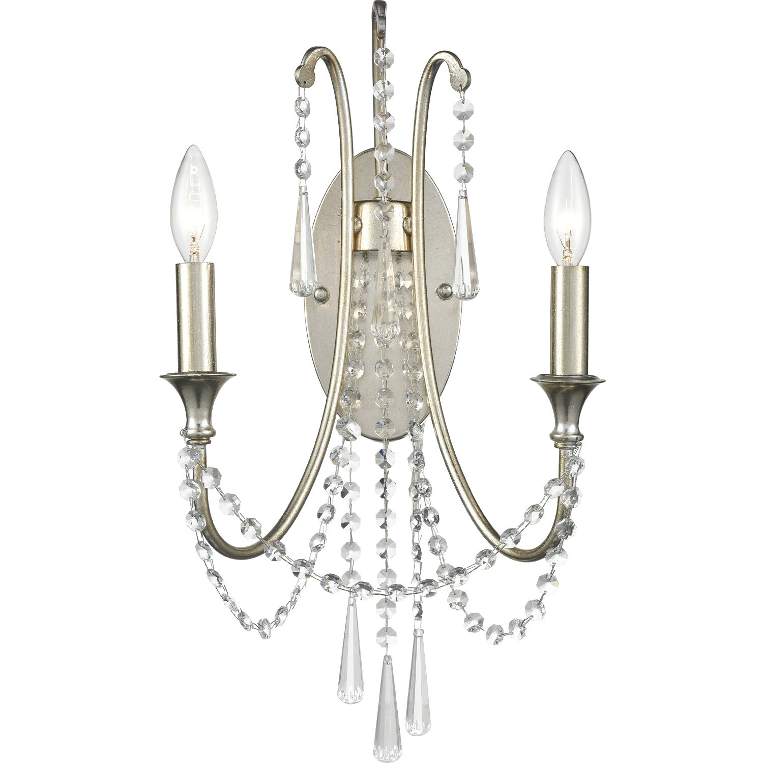 Arcadia Bath Wall Light in Antique Silver