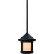 Berkeley 1 Light 5.63 inch Satin Black Outdoor Pendant in Frosted