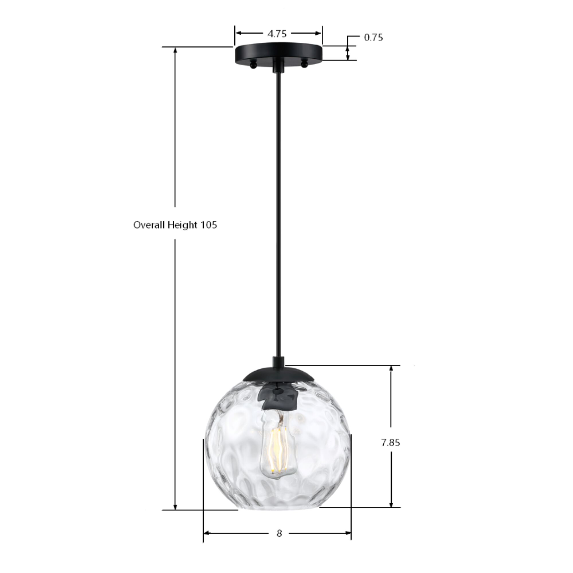 Milo 1 Light 8 inch Black Mini Pendant Ceiling Light