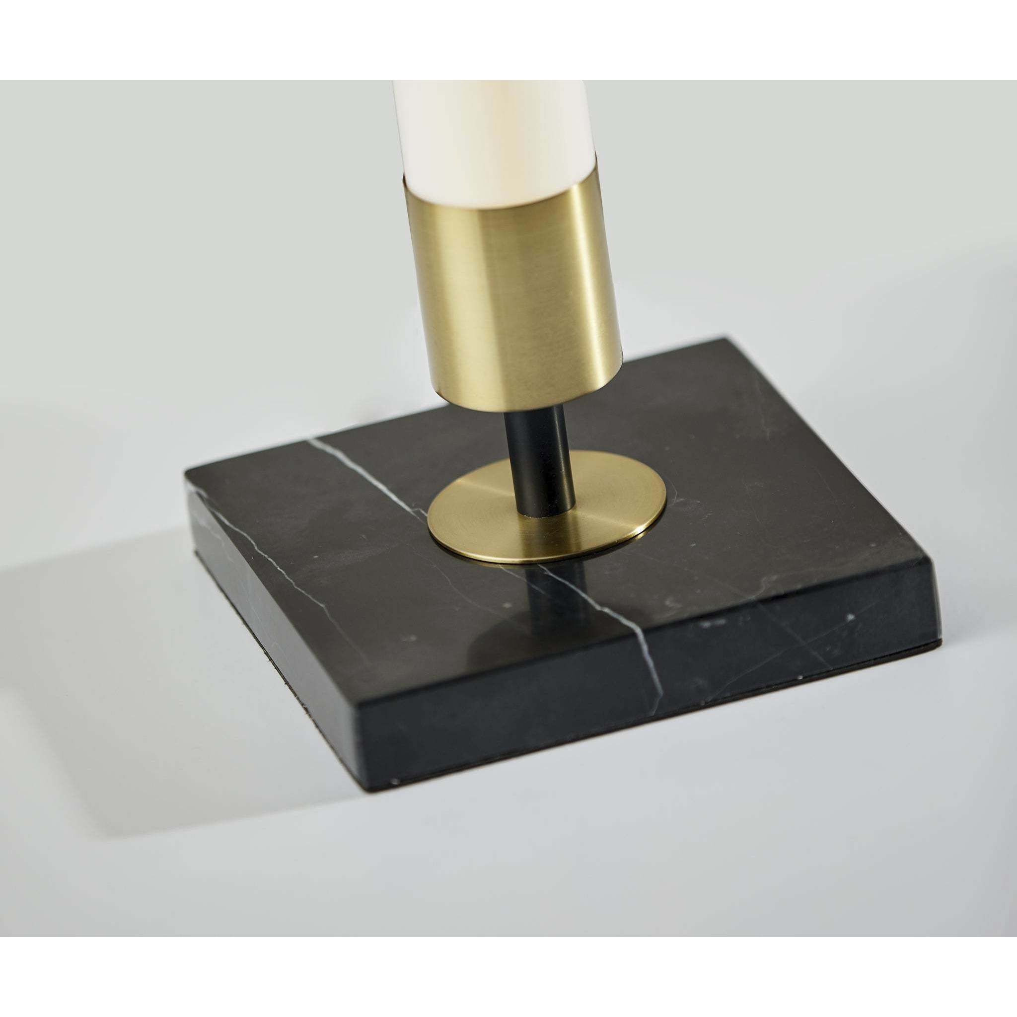 Piper 30 inch 12.00 watt Black and Antique Brass with Black Marble Table Lamp Portable Light