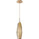 Aalto LED 5.1 inch Novel Brass Pendant Ceiling Light in 3000K LED, Optic Rib Bronze
