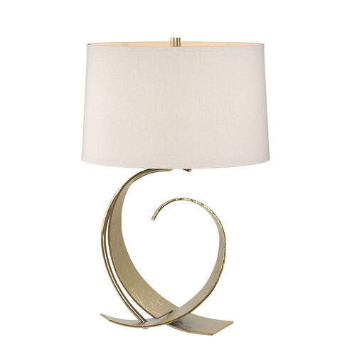 Fullered Impressions 22.1 inch 150 watt Modern Brass Table Lamp Portable Light in Flax