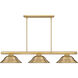 Vanguard 3 Light 58.75 inch Rubbed Brass Billiard Ceiling Light