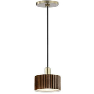 Tambo LED 10 inch Dark Walnut and Weathered Brass Pendant Ceiling Light
