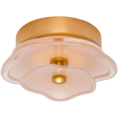 kate spade new york Leighton LED 6 inch Soft Brass Layered Flush Mount Ceiling Light in Blush Tinted Glass
