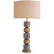 Levy 36.42 inch 40 watt Antique Brass and Honed Grey Marble Table Lamp Portable Light
