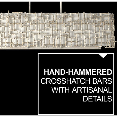 Farrah LED 60 inch Silver Leaf Chandelier Ceiling Light, Linear & Oval