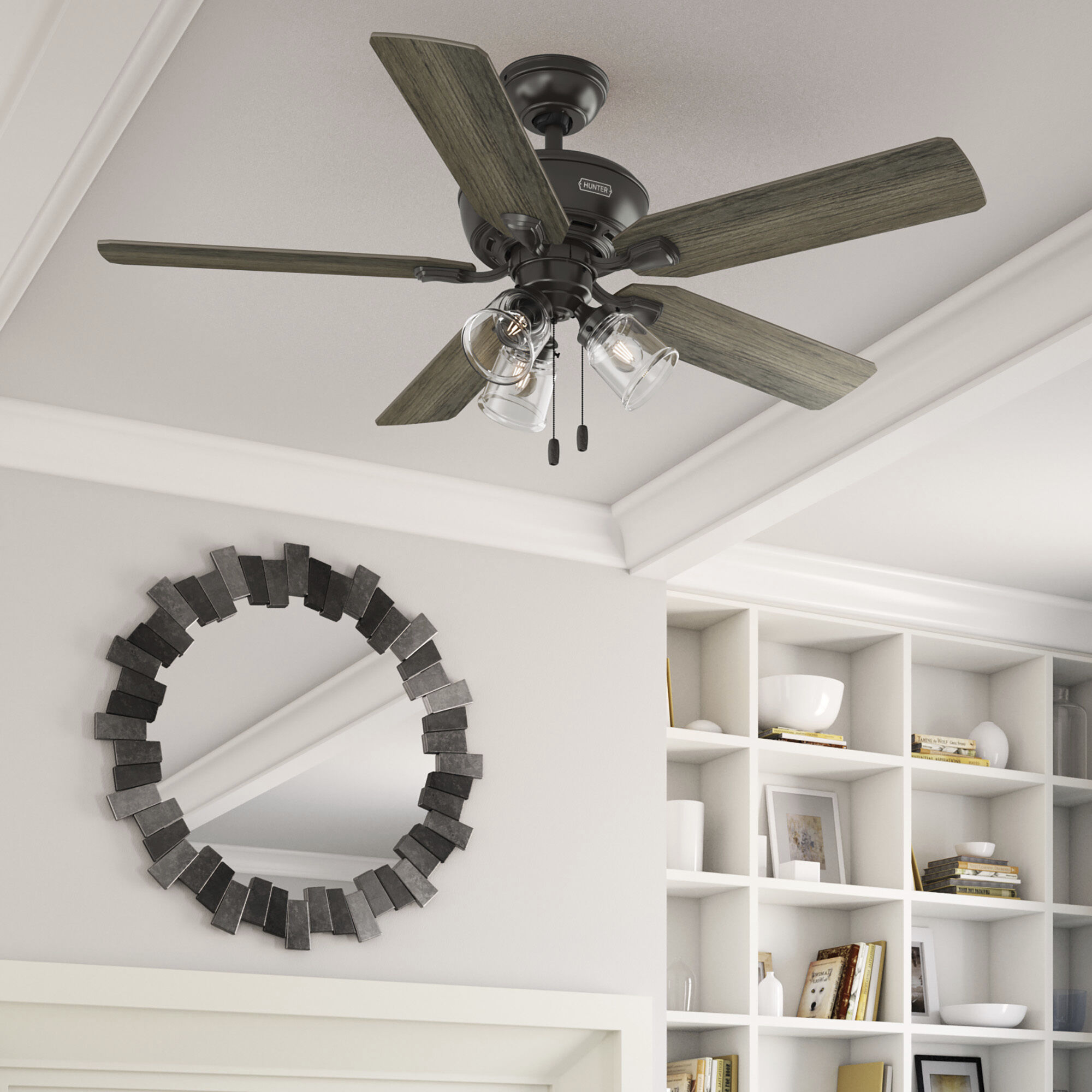 Rosner 52 inch Noble Bronze with Warm Grey Oak/Natural Oak Blades Ceiling Fan