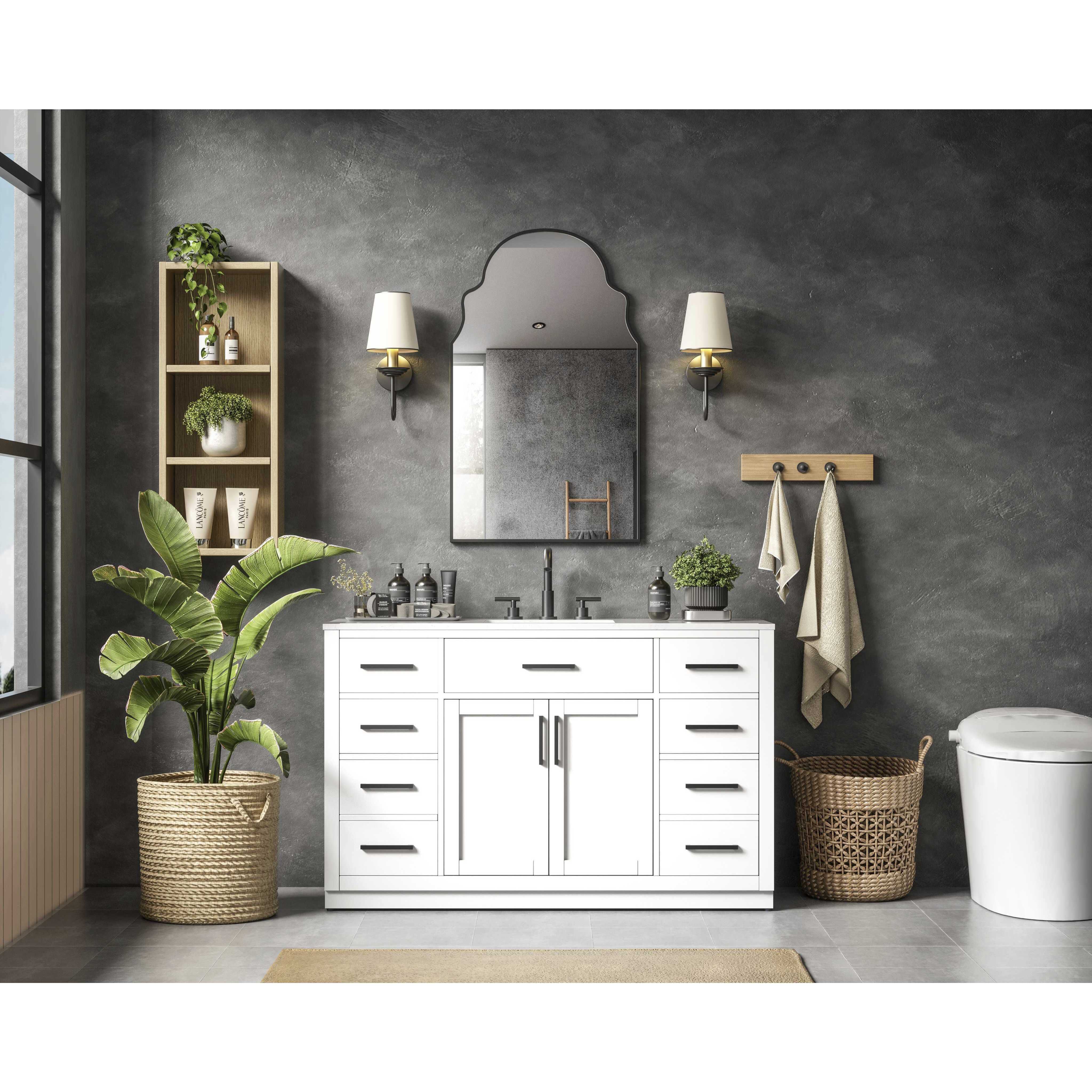 Alden 54 X 35 inch White Bathroom Vanity Cabinet