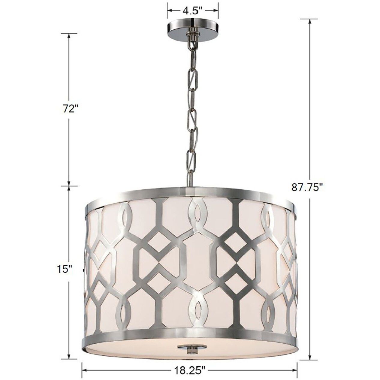 Jennings Pendant Ceiling Light in Polished Nickel