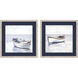 Sporting Blue and Gray and White and Brown Framed Art